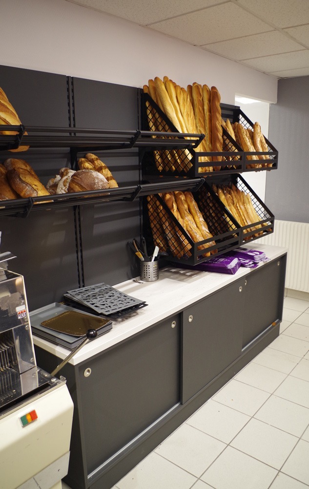 Agencement d'un présentoir à pain 