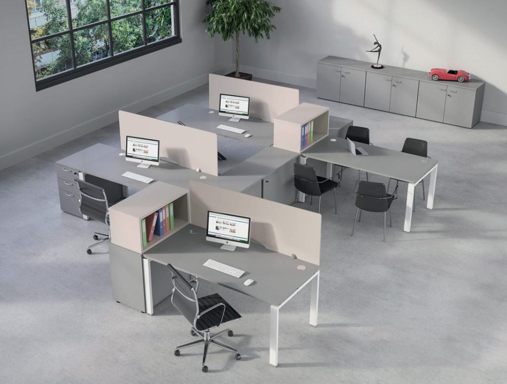 Agencement de bureaux collectifs reliés