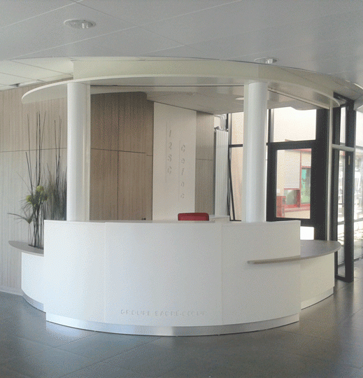 racinea amenagement classe college lycee banque accueil tv hall entree