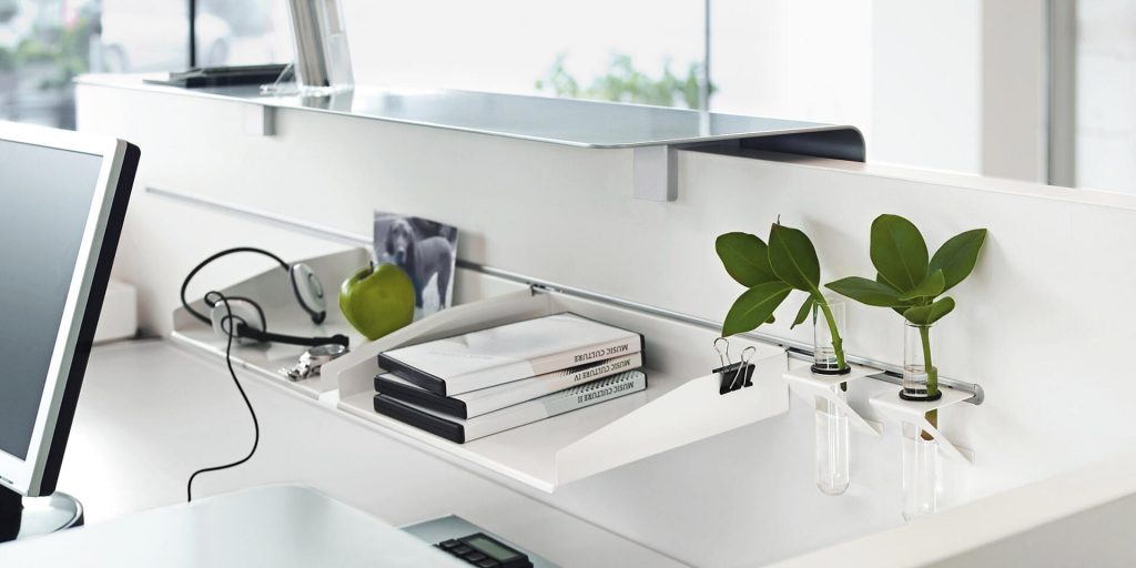 racinea amenagement espace accueil vert blanc accessoire