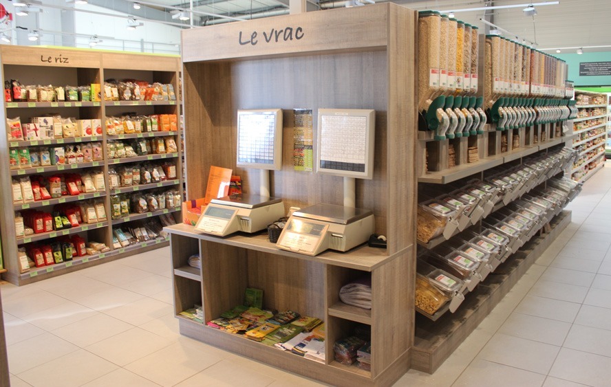 Agencement magasin alimentaire RACINEA Mobilier surmesure