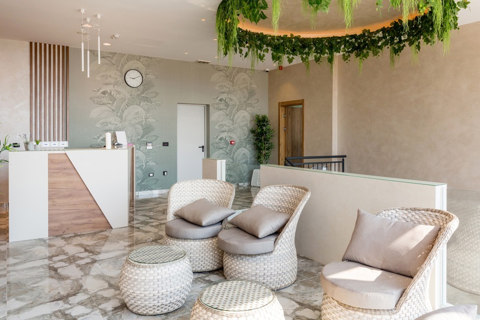 Salle d'attente d'un institut esthétique