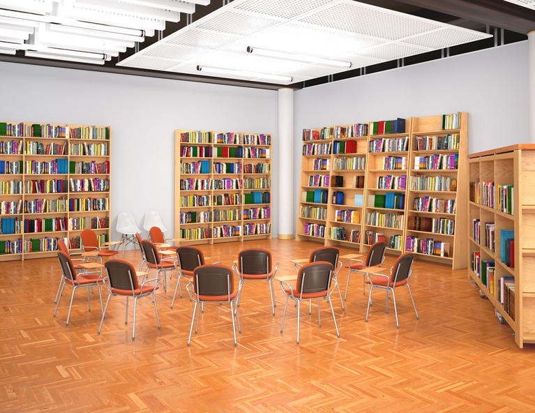 Mobilier bibliothèque adapté à un coin lecture