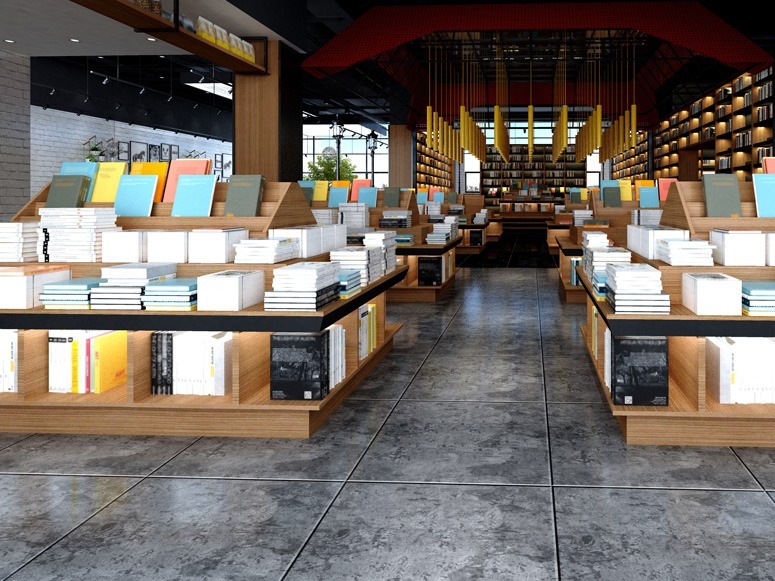 Mobilier bibliothèque d'exposition central sur mesure